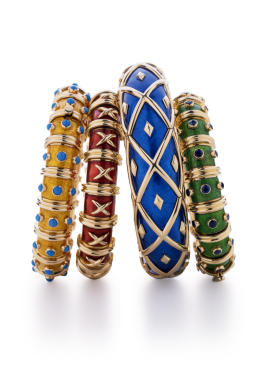 A photograph from the book of gorgeous Tiffany bracelets