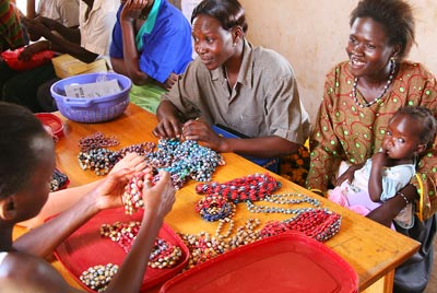 The women of BeadforLife and some of their beads
